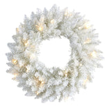 18 - in Colorado Spruce Artificial Christmas Wreath with 129 Bendable Branches and 20 Warm LED Lights - Ed's Plant Shop
