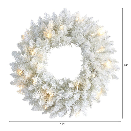 18 - in Colorado Spruce Artificial Christmas Wreath with 129 Bendable Branches and 20 Warm LED Lights - Ed's Plant Shop