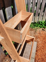 2 - Tier Vertical Cedar Ladder Planter Box for Small Spaces - Ed's Plant Shop