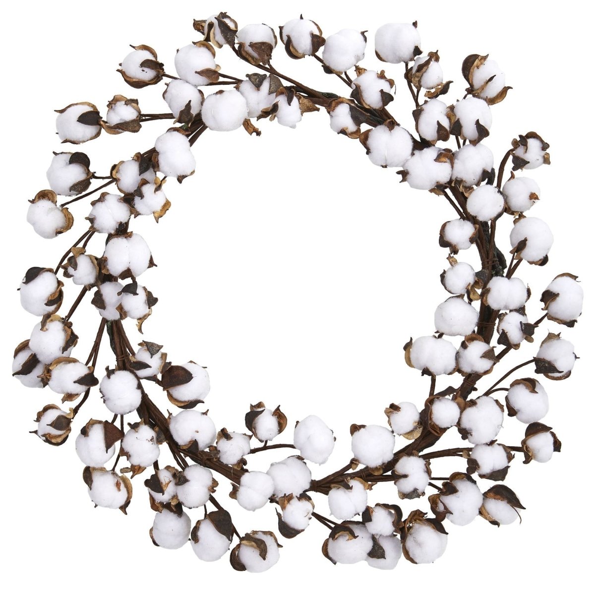 20” Cotton Ball Wreath | Soft, Elegant Bedroom Décor - Ed's Plant Shop