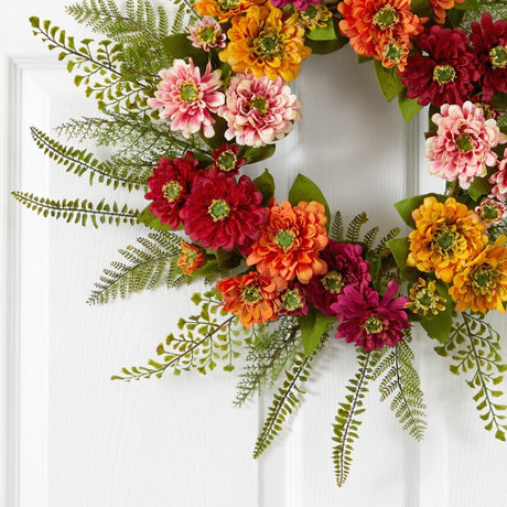 20" Mixed Flower Wreath | Vibrant Summer & Autumn Décor - Ed's Plant Shop