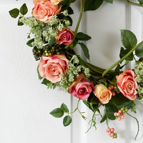 20" Rose Wreath | Timeless Elegance and Bold Vibrancy - Ed's Plant Shop