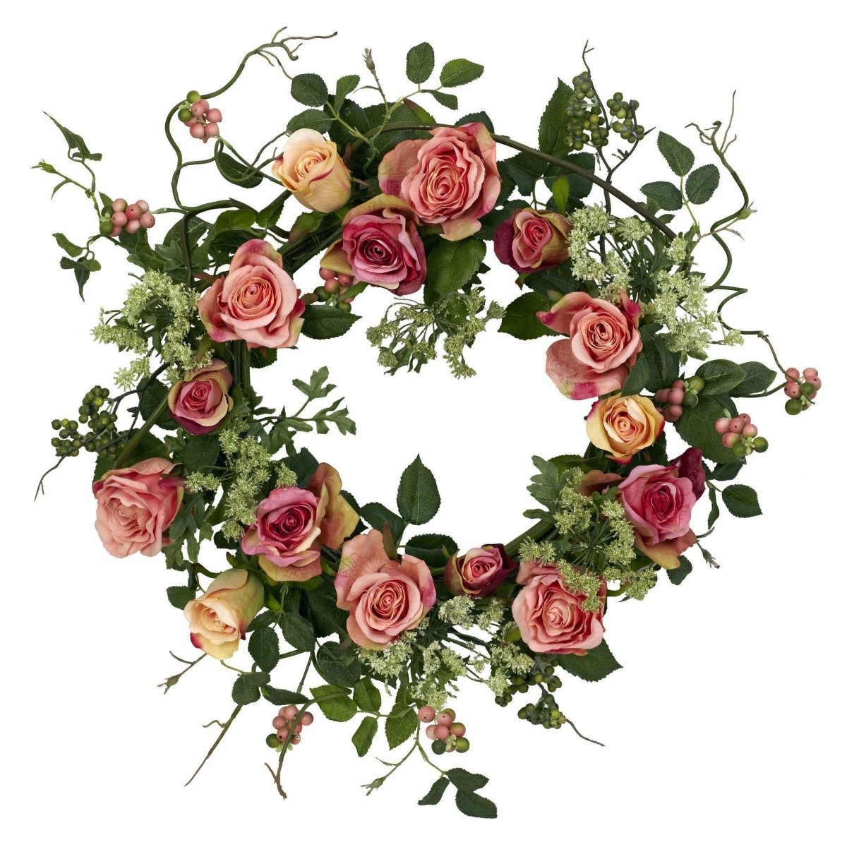 20" Rose Wreath | Timeless Elegance and Bold Vibrancy - Ed's Plant Shop