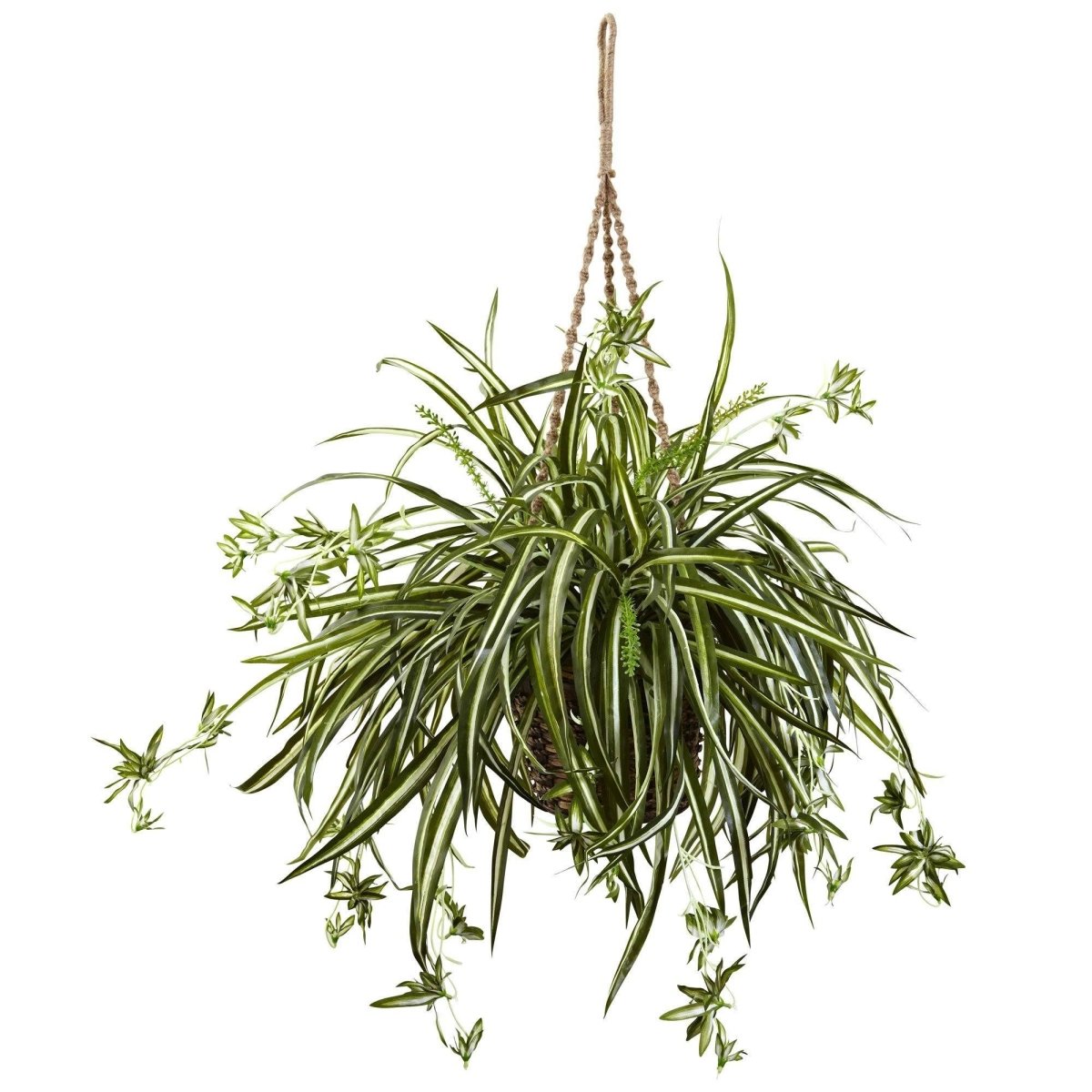 faux plant hanging baskets Nearly Natural Spider Plant Hanging Basket