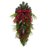 24'' Holiday Christmas Wreath with Pinecones, Berries & Bells - Ed's Plant Shop