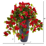 26'' Bougainvillea Artificial Plant in Planter | UV Resistant Decor - Ed's Plant Shop