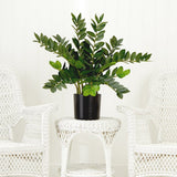 artificial zz plant Nearly Natural 28 in. Artificial Zamioculcas Plant with Decorative Planter