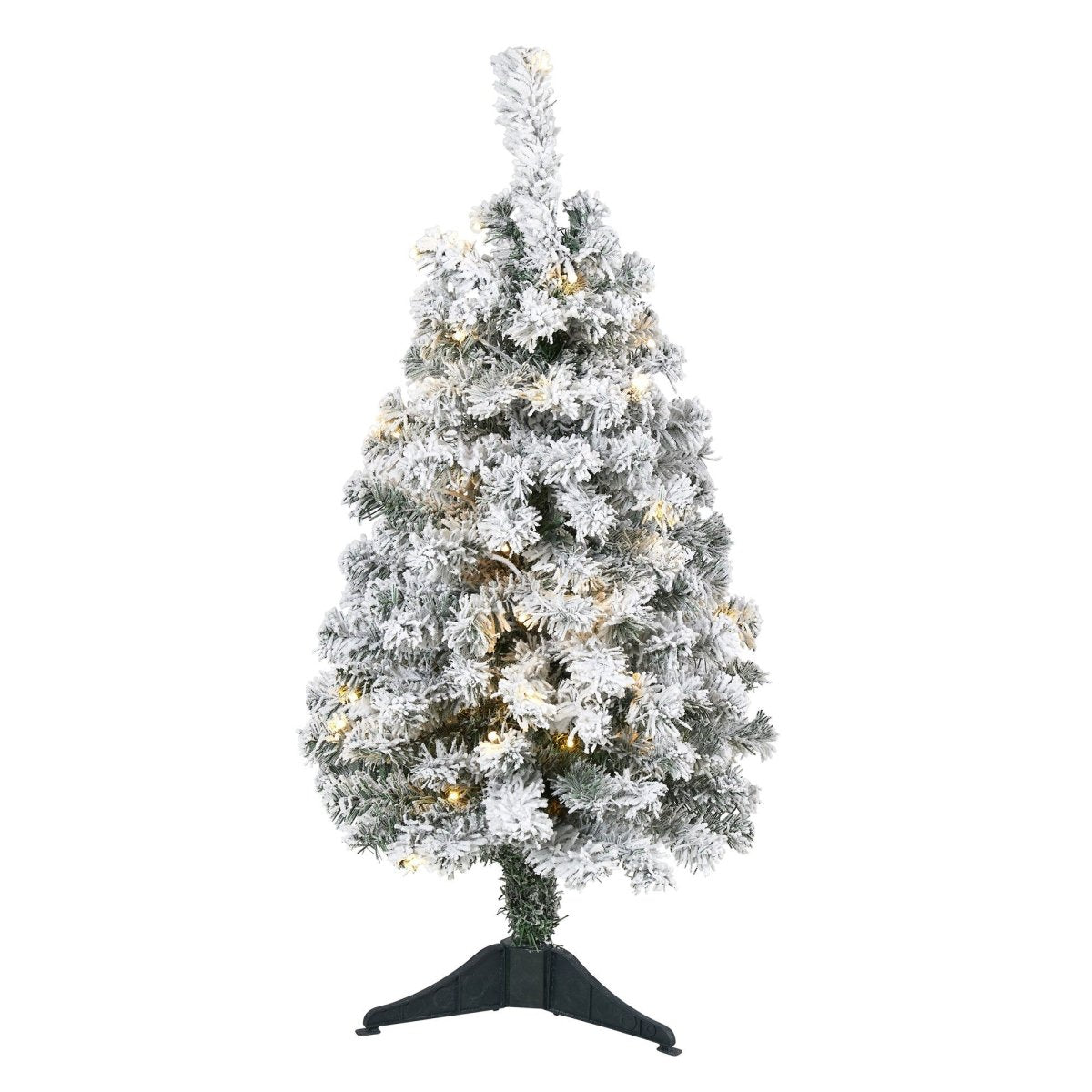 3' Flocked Rock Springs Spruce Artificial Christmas Tree with 50 LED Lights - Ed's Plant Shop