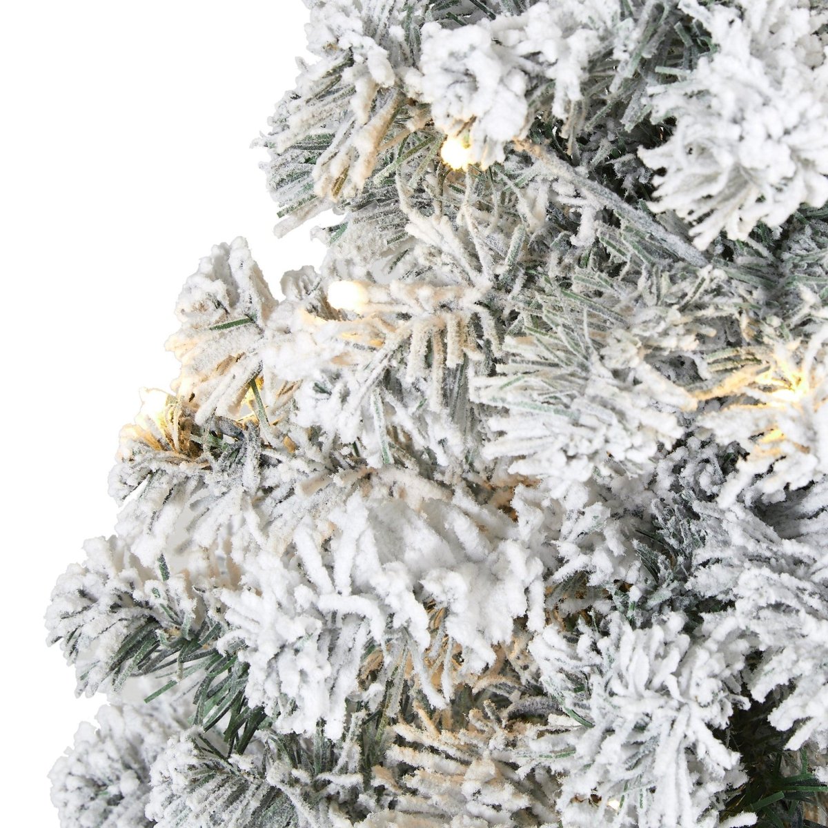 3' Flocked Rock Springs Spruce Artificial Christmas Tree with 50 LED Lights - Ed's Plant Shop