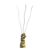 Decorative plant stake with natural base on a white background