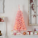 3’ Pink Artificial Christmas Tree with 50 LED Lights & 118 Bendable Branches - Whimsical Holiday Decor - Ed's Plant Shop