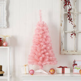 3’ Pink Artificial Christmas Tree with 50 LED Lights & 118 Bendable Branches - Whimsical Holiday Decor - Ed's Plant Shop