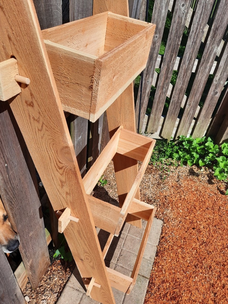standing planter pot 3-Tier Vertical Cedar Standing Planter Box