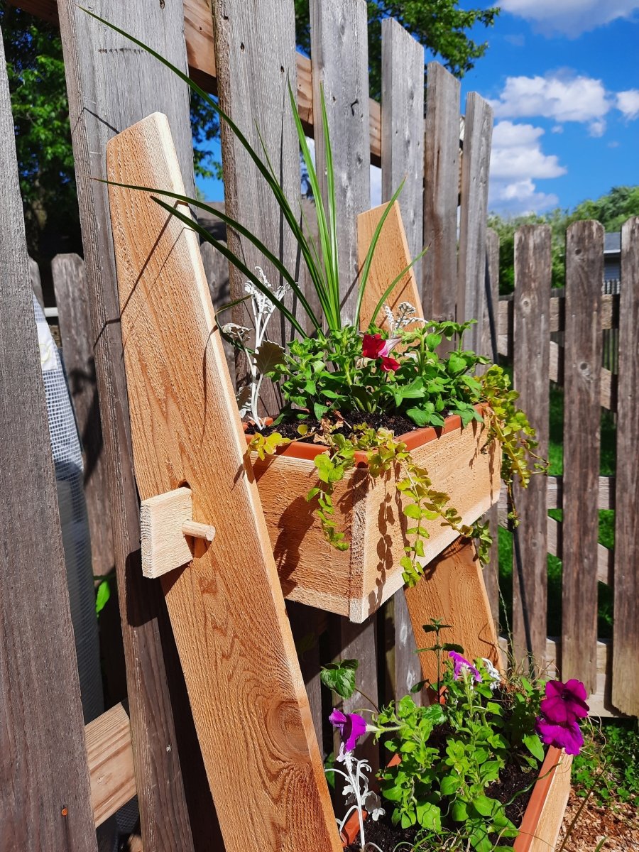 standing box planters 3-Tier Vertical Cedar Standing Planter Box