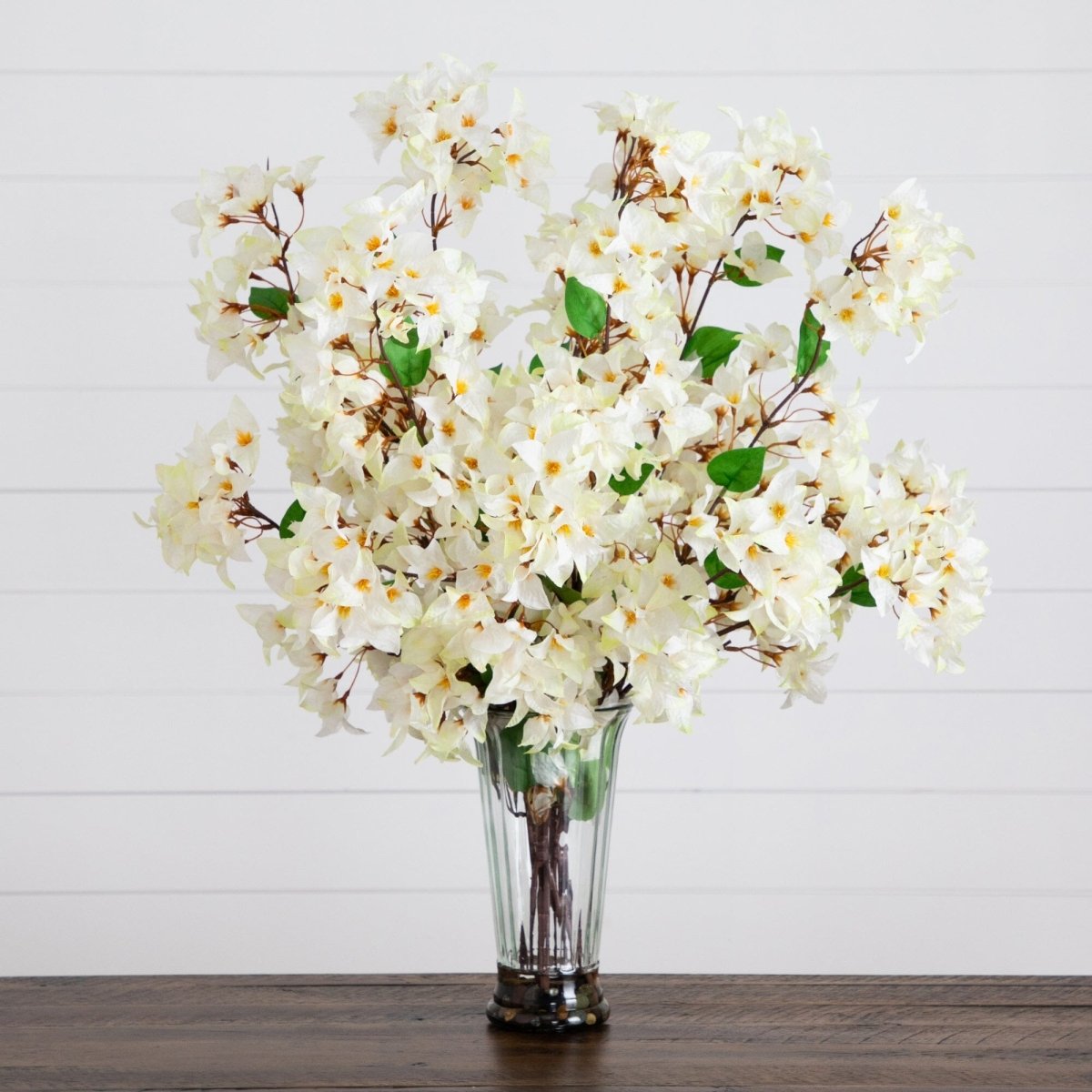 30” Artificial Bougainvillea Arrangement in Glass Vase - Ed's Plant Shop