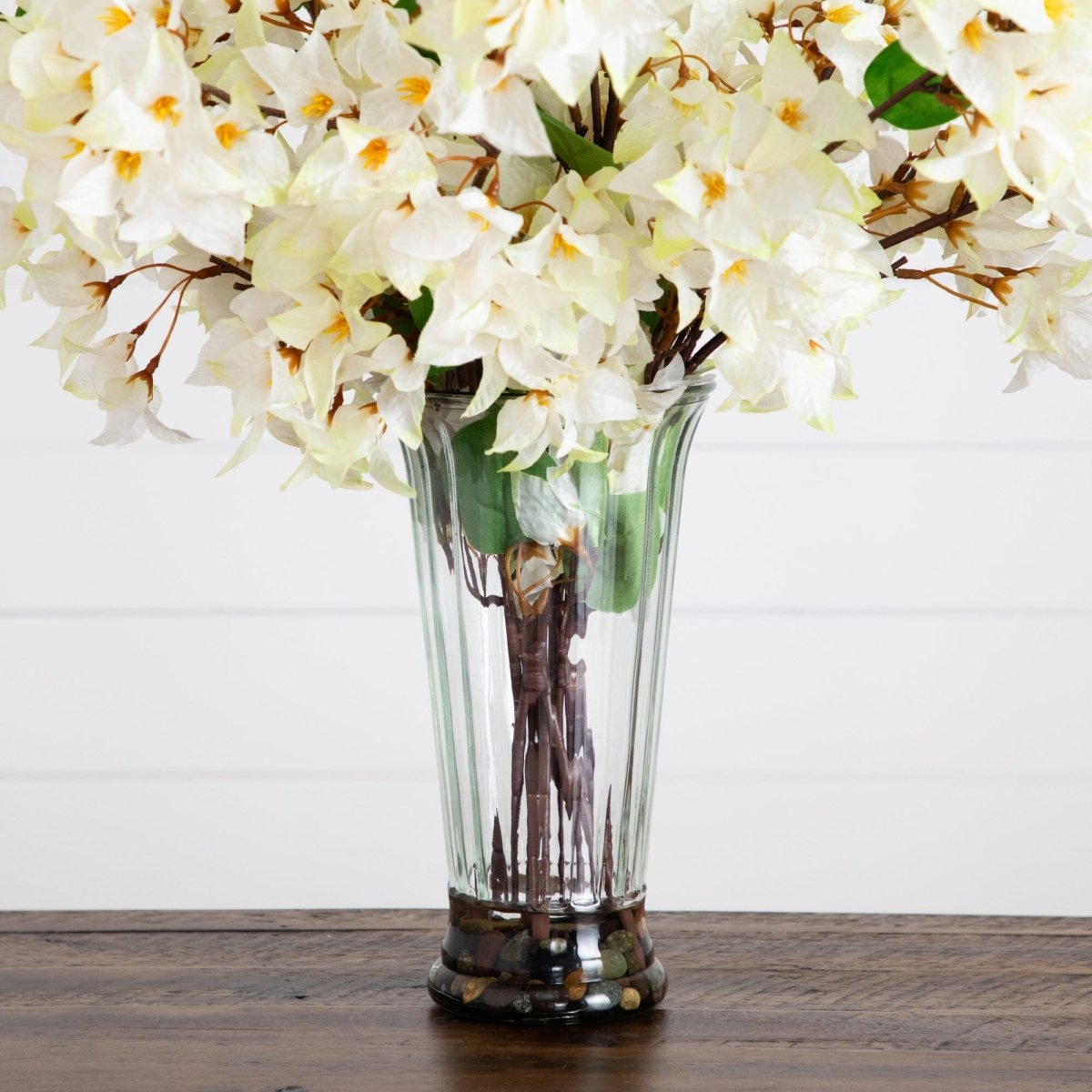 30” Artificial Bougainvillea Arrangement in Glass Vase - Ed's Plant Shop