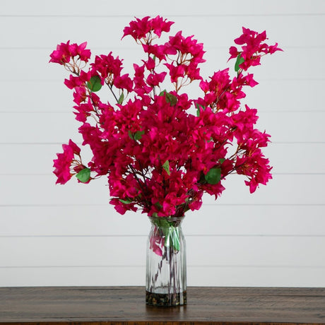 31” Artificial Pink Bougainvillea Arrangement in Vase | Elegant Floral Décor - Ed's Plant Shop