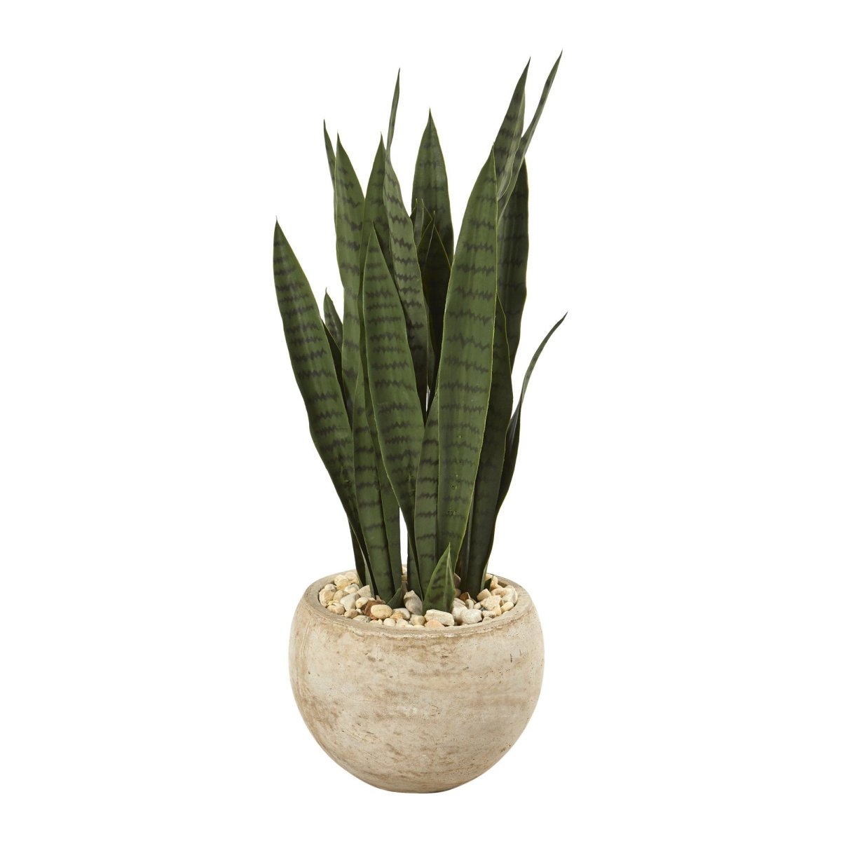 32 - in Sansevieria Artificial Plant | Sand - Colored Planter - Ed's Plant Shop