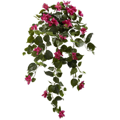 37” Bougainvillea Hanging Artificial Plant (Set of 2) | Vibrant Wedding & Home Décor - Ed's Plant Shop