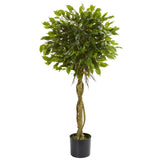 4 - ft Ficus Artificial Topiary Tree UV Resistant (Indoor/Outdoor) - Ed's Plant Shop