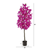 5’ Bougainvillea Artificial Tree | Vibrant & Lifelike Floral Décor - Ed's Plant Shop