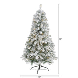 5' Flocked Rock Springs Spruce Christmas Tree | 150 LED Lights - Ed's Plant Shop