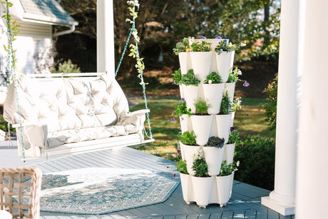 5 Tier GreenStalk Garden Original Vertical Planter - Basket Weave Texture - Ed's Plant Shop