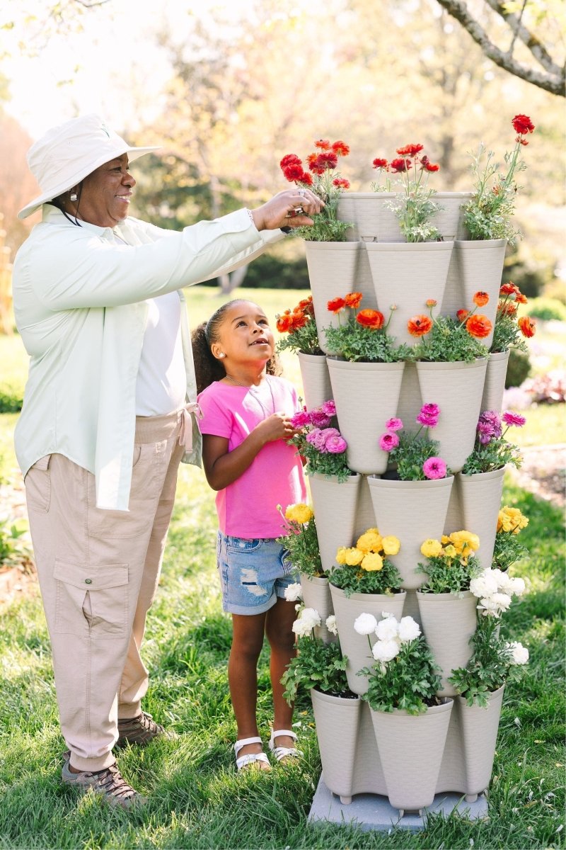 5 Tier GreenStalk Garden Original Vertical Planter - Basket Weave Texture - Ed's Plant Shop