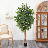 6' Silk Ficus Tree – Lifelike Polyester Indoor Artificial Tree - Ed's Plant Shop