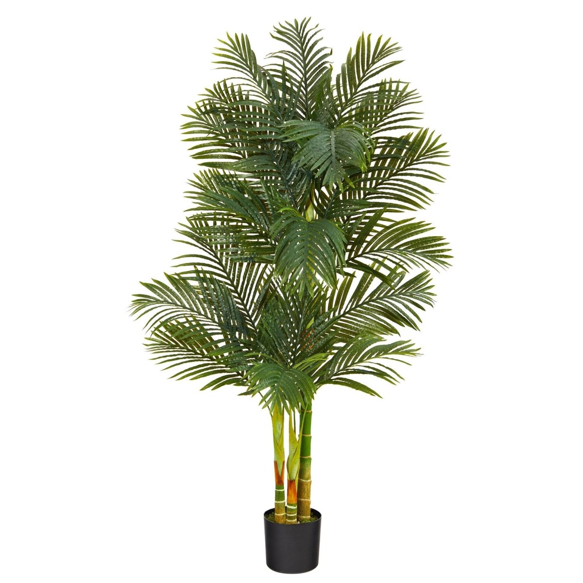 6' Triple Stalk Golden Cane Artificial Palm Tree | Lifelike Tropical Decor - Ed's Plant Shop