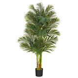 6' Triple Stalk Golden Cane Artificial Palm Tree | Lifelike Tropical Decor - Ed's Plant Shop