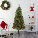 6’ Wisconsin Slim Snow Tip Pine Tree – Compact Elegance for Holiday Cheer - Ed's Plant Shop