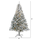 7' Flocked Rock Springs Spruce Tree | 350 LED Lights & Snow - Ed's Plant Shop