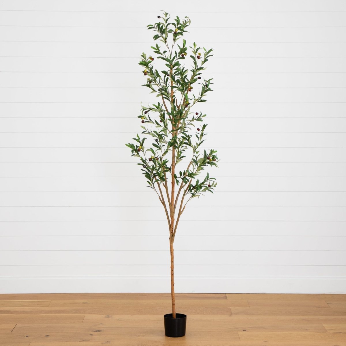 fake indoor trees plants Nearly Natural 7-ft Artificial Olive Tree with Natural Trunk
