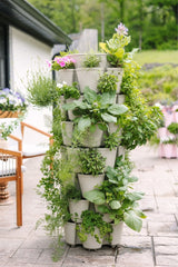 7 Tier GreenStalk Garden Leaf Vertical Planter - Basket Weave Texture - Ed's Plant Shop