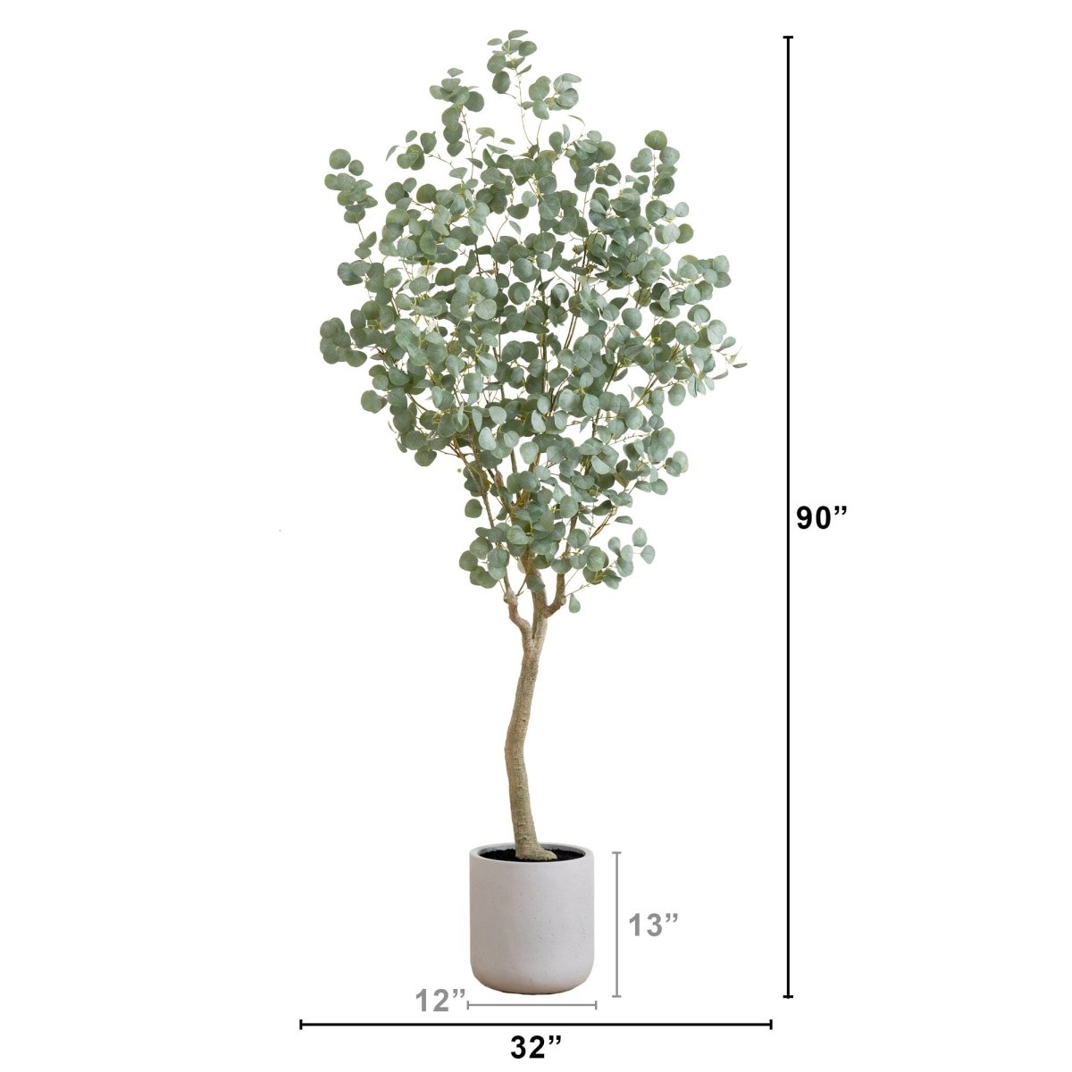 7.5' Faux Eucalyptus Tree | Realistic Indoor Greenery – Ed's Plant Shop - Ed's Plant Shop