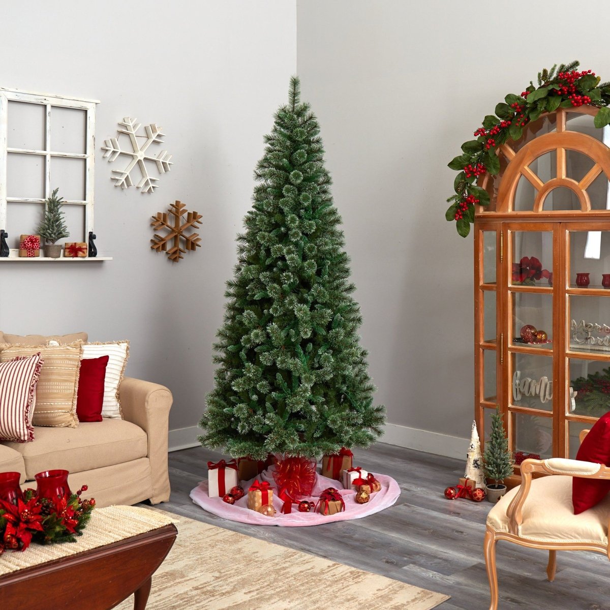 8' Wisconsin Slim Snow Tip Pine Tree: A Realistic Artificial Christmas Centerpiece - Ed's Plant Shop