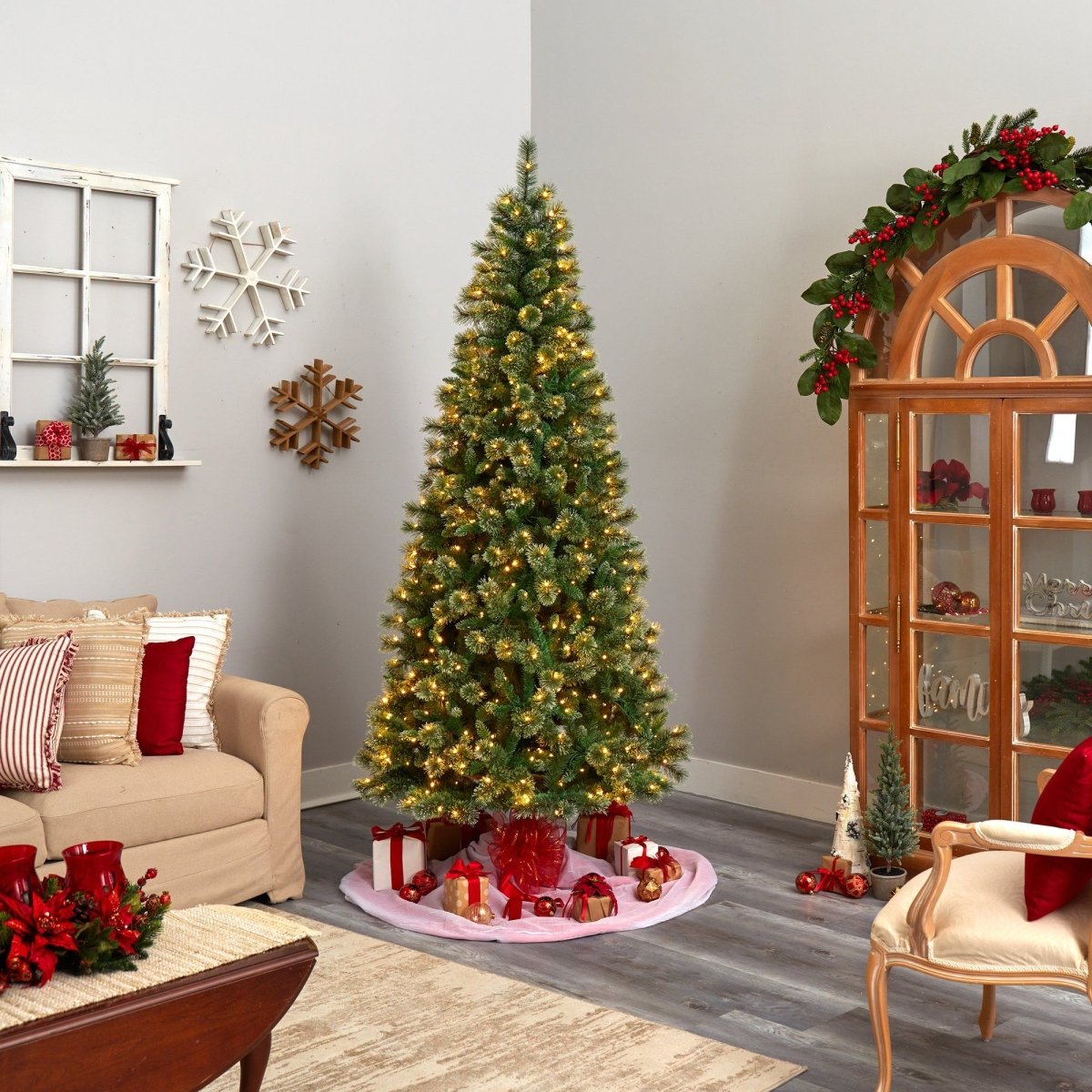 8' Wisconsin Slim Snow Tip Pine Tree: A Realistic Artificial Christmas Centerpiece - Ed's Plant Shop