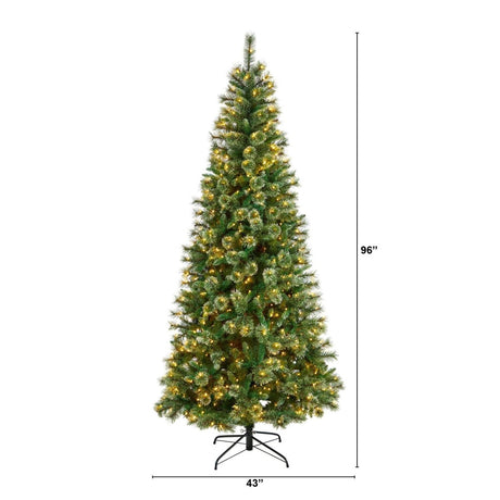 8' Wisconsin Slim Snow Tip Pine Tree: A Realistic Artificial Christmas Centerpiece - Ed's Plant Shop