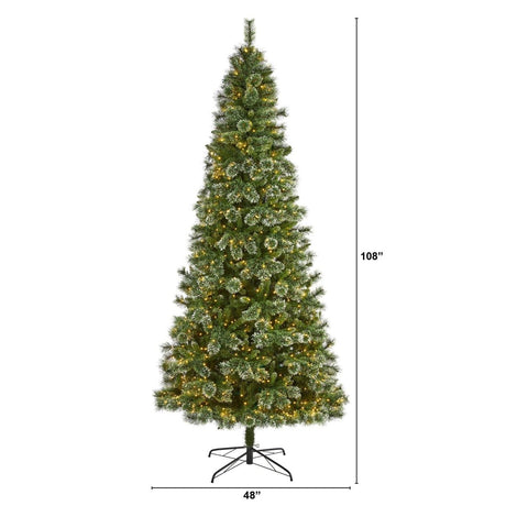 9’ Slim Snow Tip Pine Tree – A Tall, Festive Elegance for Any Space - Ed's Plant Shop