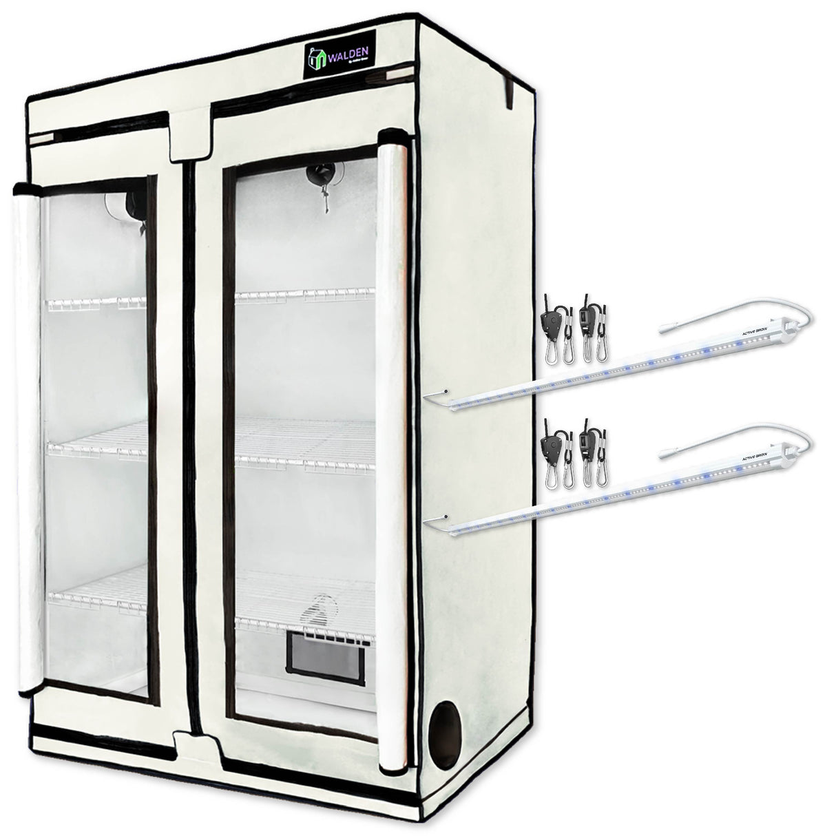 Mushroom Fruiting & Incubation 3-Tier Walden White LED Grow Tent Kit - Ed's Plant Shop