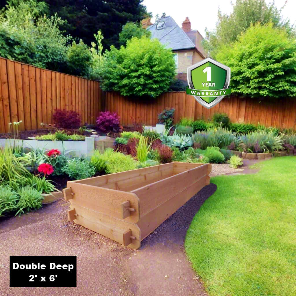 Timberlane Gardens Raised Garden Bed Kit Double Deep (Two 2x6) Select Cedar