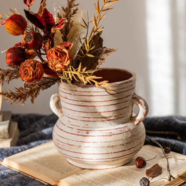 Handmade Terracotta Planter Vase with Handles