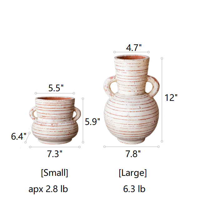 Handmade Terracotta Planter Vase with Handles