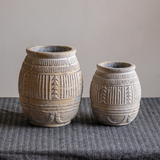 Yukun Tribal Design Stoneware Planter - Various Sizes