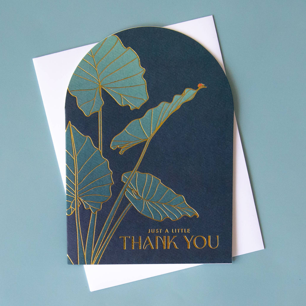 Just a Little Thank You Card | Alocasia Design with Gold Foil