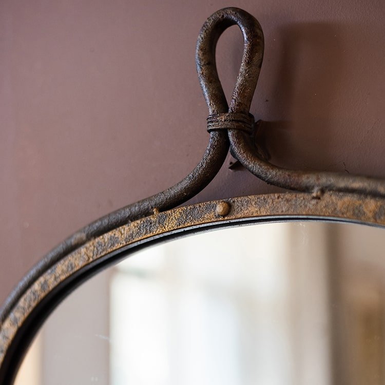 Antique Style Dark Iron Mirror - Ed's Plant Shop