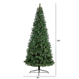 10’ Wisconsin Slim Snow Tip Pine Artificial Christmas Tree with 1652 Bendable Branches