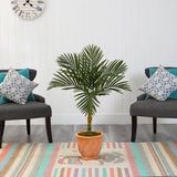 3.5’ Golden Cane Artificial Palm Tree in Terra-Cotta Planter