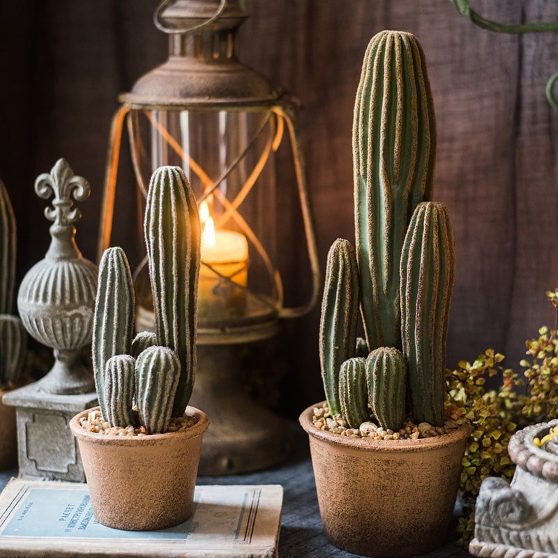 Artificial Cactus in Brown Pot – Realistic Faux Plant (3 Sizes) – Ed's Plant  Shop
